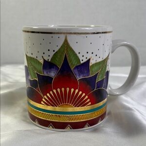 Vintage 1990’s Laurel Birch Celestial Lotus Mug Coffee‎ Cup Bohemian Japan